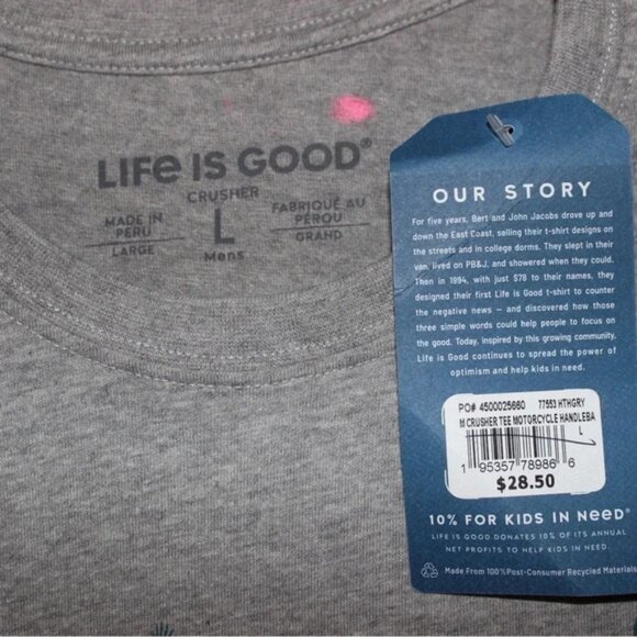 NWT Men’s Life is Good Solid Color Graphic Crusher Unisex T-Shirt Size Large - Picture 6 of 7